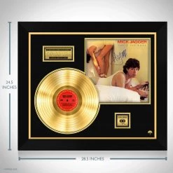 RARE-T Mick Jagger She's The Boss Gold LP Limited Signature Edition Studio Licensed Custom Frame