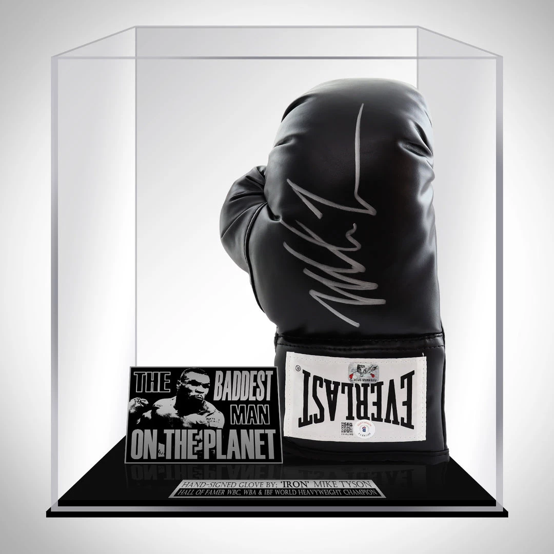PPC Mike Tyson - Beckett Certified Hand-Signed Boxing Glove Custom Museum Display 1 PPC Mike Tyson - Beckett Certified Hand-Signed Boxing Glove Custom Museum Display