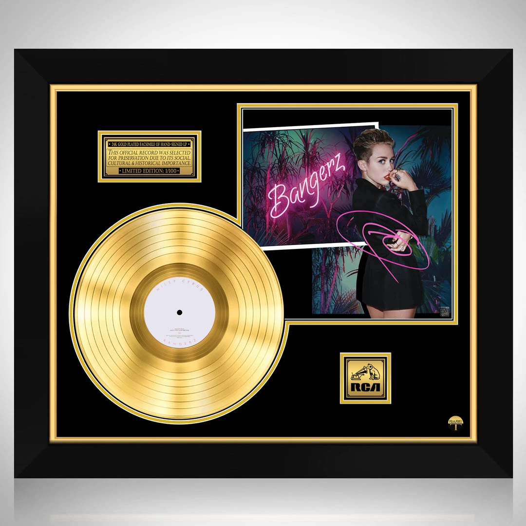 RARE-T Miley Cyrus Bangerz Gold LP Limited Signature Edition Studio Licensed Custom Frame 1 RARE-T Miley Cyrus Bangerz Gold LP Limited Signature Edition Studio Licensed Custom Frame