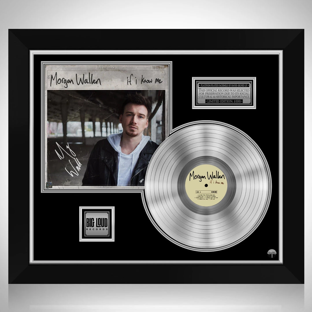 RARE-T Morgan Wallen - If I Know Me Platinum LP Limited Signature Edition Studio Licensed Custom Frame Limited Edition Frames 1 RARE-T Morgan Wallen - If I Know Me Platinum LP Limited Signature Edition Studio Licensed Custom Frame Limited Edition Frames