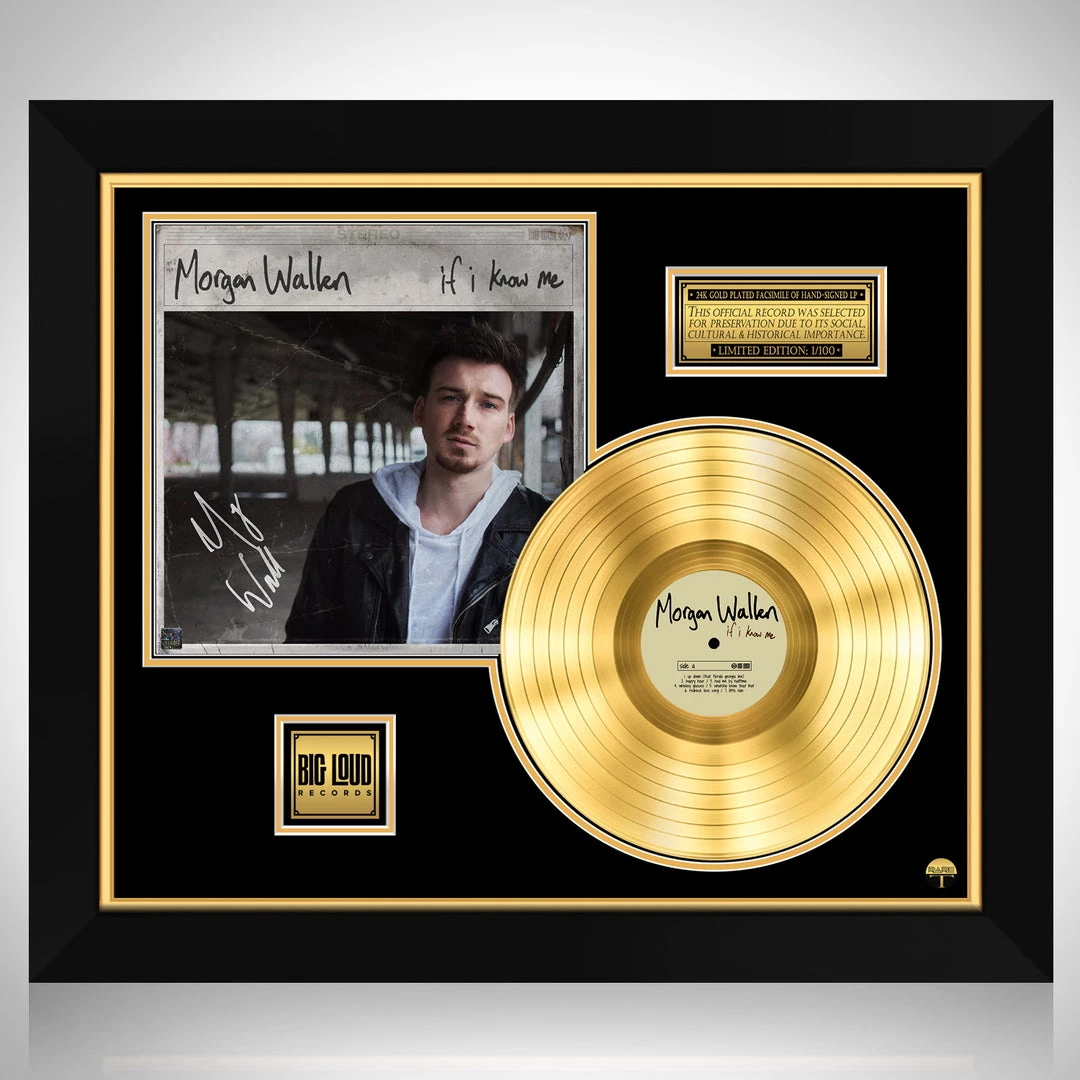 RARE-T Limited Edition Frames Morgan Wallen - If I Know Me Gold LP Limited Signature Edition Studio Licensed Custom Frame 1 RARE-T Limited Edition Frames Morgan Wallen - If I Know Me Gold LP Limited Signature Edition Studio Licensed Custom Frame