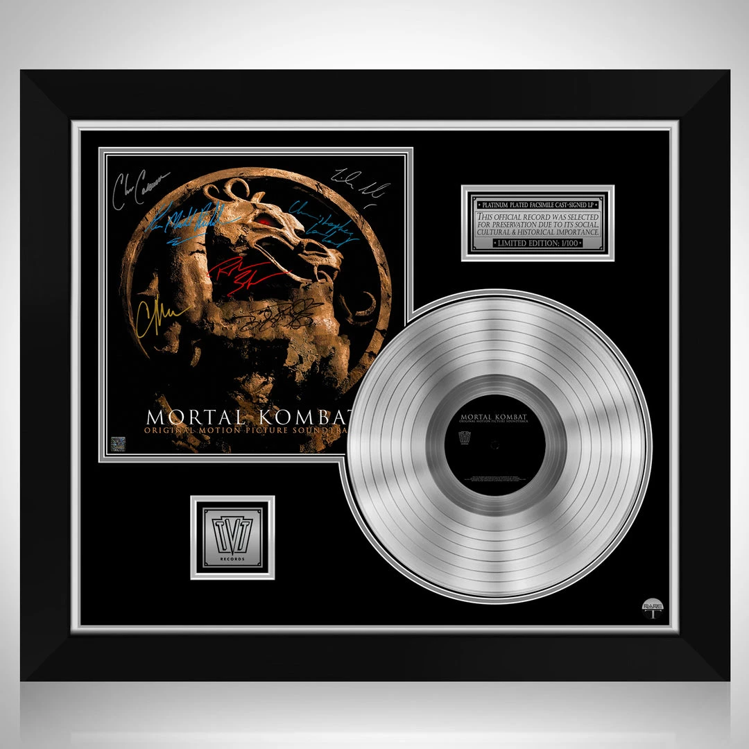 RARE-T Mortal Kombat - Original Motion Picture Soundtrack Platinum LP Limited Signature Edition Studio Licensed Custom Frame Limited Edition Frames 1 RARE-T Mortal Kombat - Original Motion Picture Soundtrack Platinum LP Limited Signature Edition Studio Licensed Custom Frame Limited Edition Frames