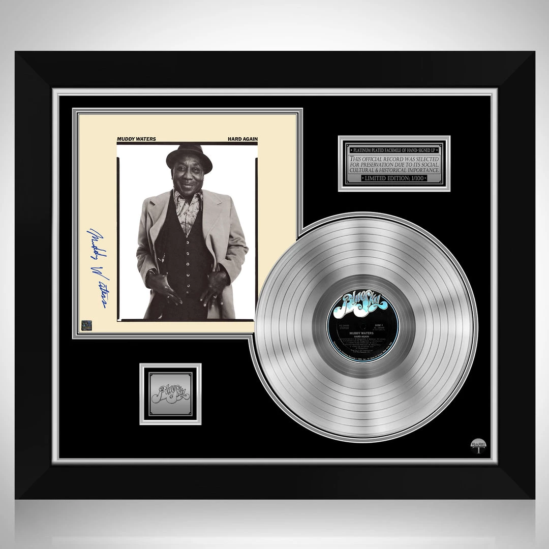 RARE-T Muddy Waters - Hard Again Platinum LP Limited Signature Edition Studio Licensed Custom Frame 1 RARE-T Muddy Waters - Hard Again Platinum LP Limited Signature Edition Studio Licensed Custom Frame