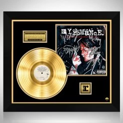 RARE-T NEW My Chemical Romance - Three Cheers For Sweet Revenge Gold LP Limited Signature Edition Studio Licensed Custom Frame