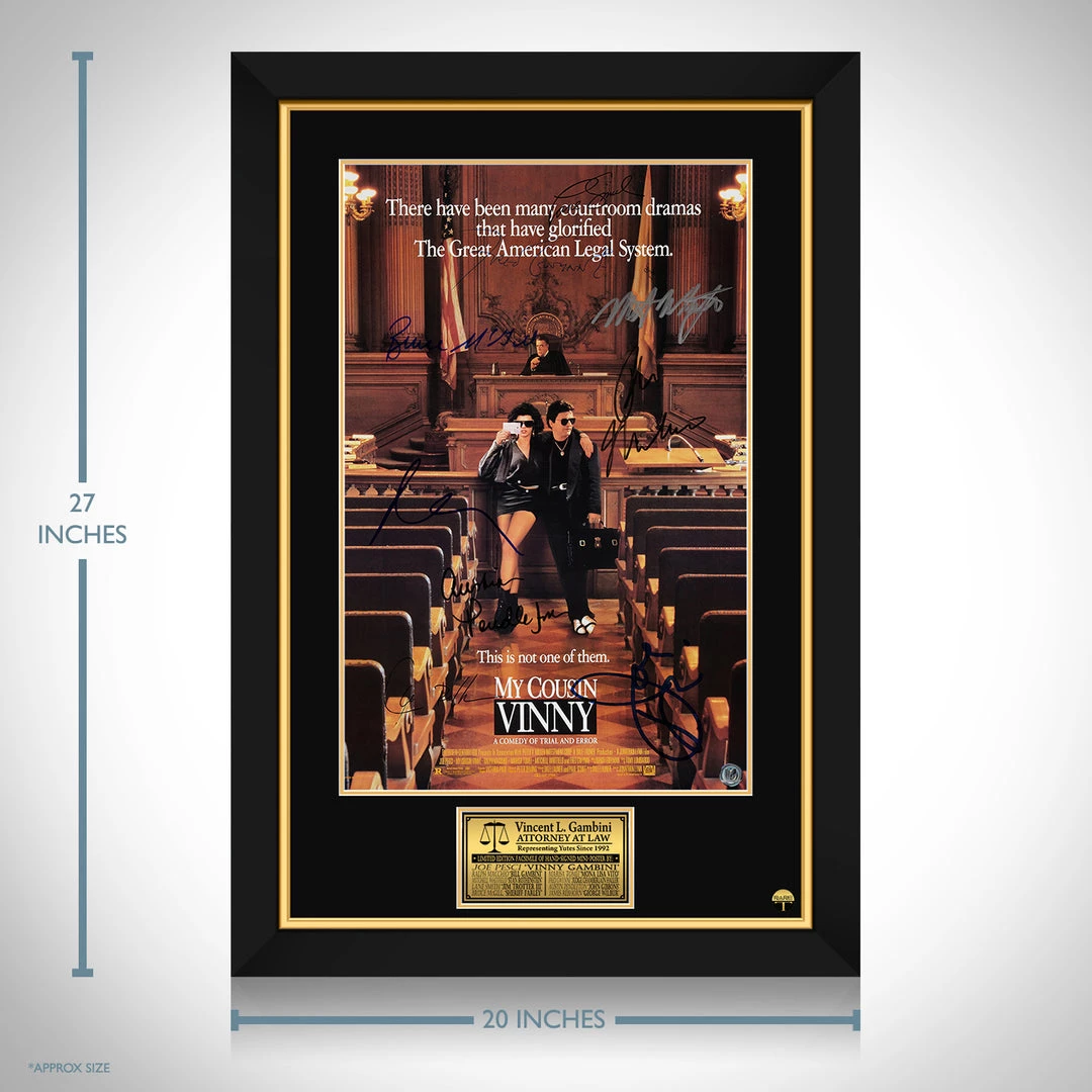 RARE-T My Cousin Vinny Movie Mini Poster Limited Signature Edition Studio Licensed Custom Frame NEW 3 RARE-T My Cousin Vinny Movie Mini Poster Limited Signature Edition Studio Licensed Custom Frame NEW