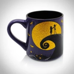 Oracle The Nightmare Before Christmas - "Jack & Sally" Gold Glitter Mug Ready To Ship! 48 Hour Shipping!