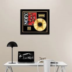 RARE-T NOFX - Punk In Drublic Gold LP Limited Signature Edition Studio Licensed Custom Frame Limited Edition Frames