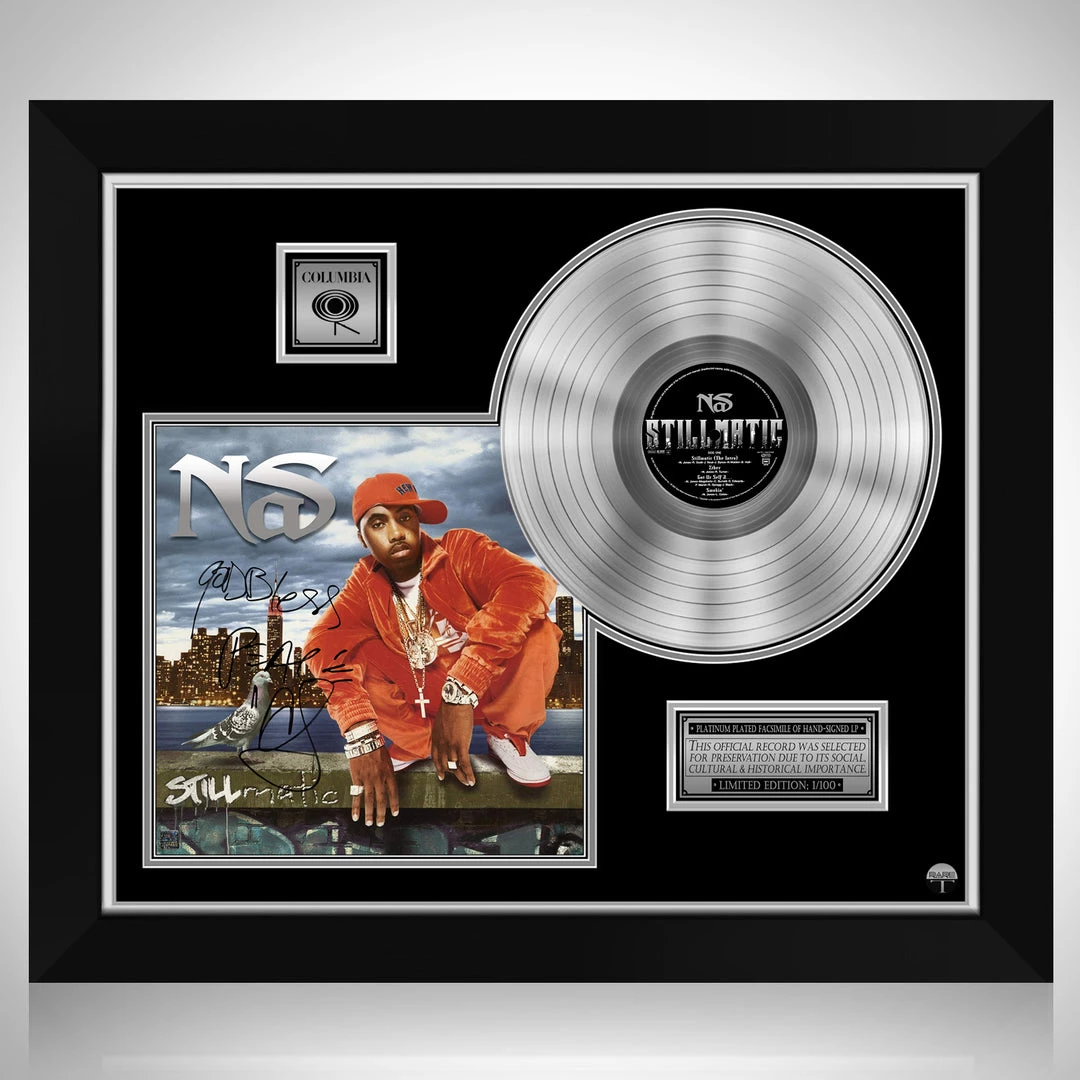 RARE-T Nas - Stillmatic Platinum LP Limited Signature Edition Studio Licensed Custom Frame 1 RARE-T Nas - Stillmatic Platinum LP Limited Signature Edition Studio Licensed Custom Frame