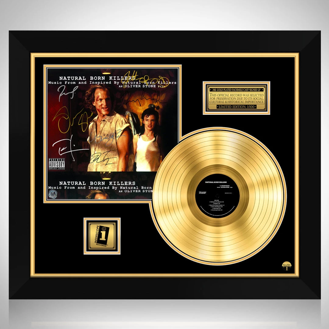 RARE-T Natural Born Killers - Original Motion Picture Soundtrack Gold LP Limited Signature Edition Studio Licensed Custom Frame 1 RARE-T Natural Born Killers - Original Motion Picture Soundtrack Gold LP Limited Signature Edition Studio Licensed Custom Frame