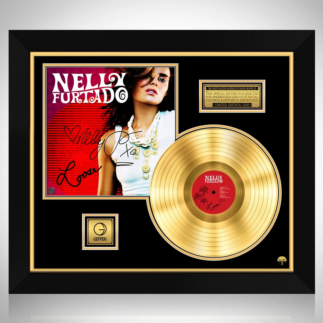 RARE-T Nelly Furtado - Loose Gold LP Limited Signature Edition Studio Licensed Custom Frame 1 RARE-T Nelly Furtado - Loose Gold LP Limited Signature Edition Studio Licensed Custom Frame