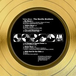 RARE-T Neville Brothers - Yellow Moon Gold LP Limited Signature Edition Studio Licensed Custom Frame Limited Edition Frames