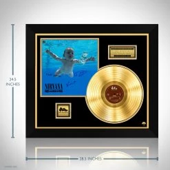 RARE-T Limited Edition Frames Nirvana Nevermind Gold LP Limited Signature Edition Studio Licensed Custom Frame 17 RARE-T Limited Edition Frames Nirvana Nevermind Gold LP Limited Signature Edition Studio Licensed Custom Frame