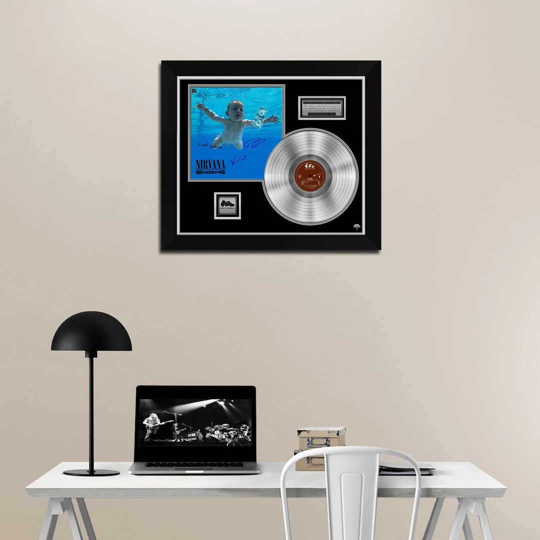 RARE-T Limited Edition Frames Nirvana Nevermind Platinum LP Limited Signature Edition Studio Licensed Custom Frame 6 RARE-T Limited Edition Frames Nirvana Nevermind Platinum LP Limited Signature Edition Studio Licensed Custom Frame
