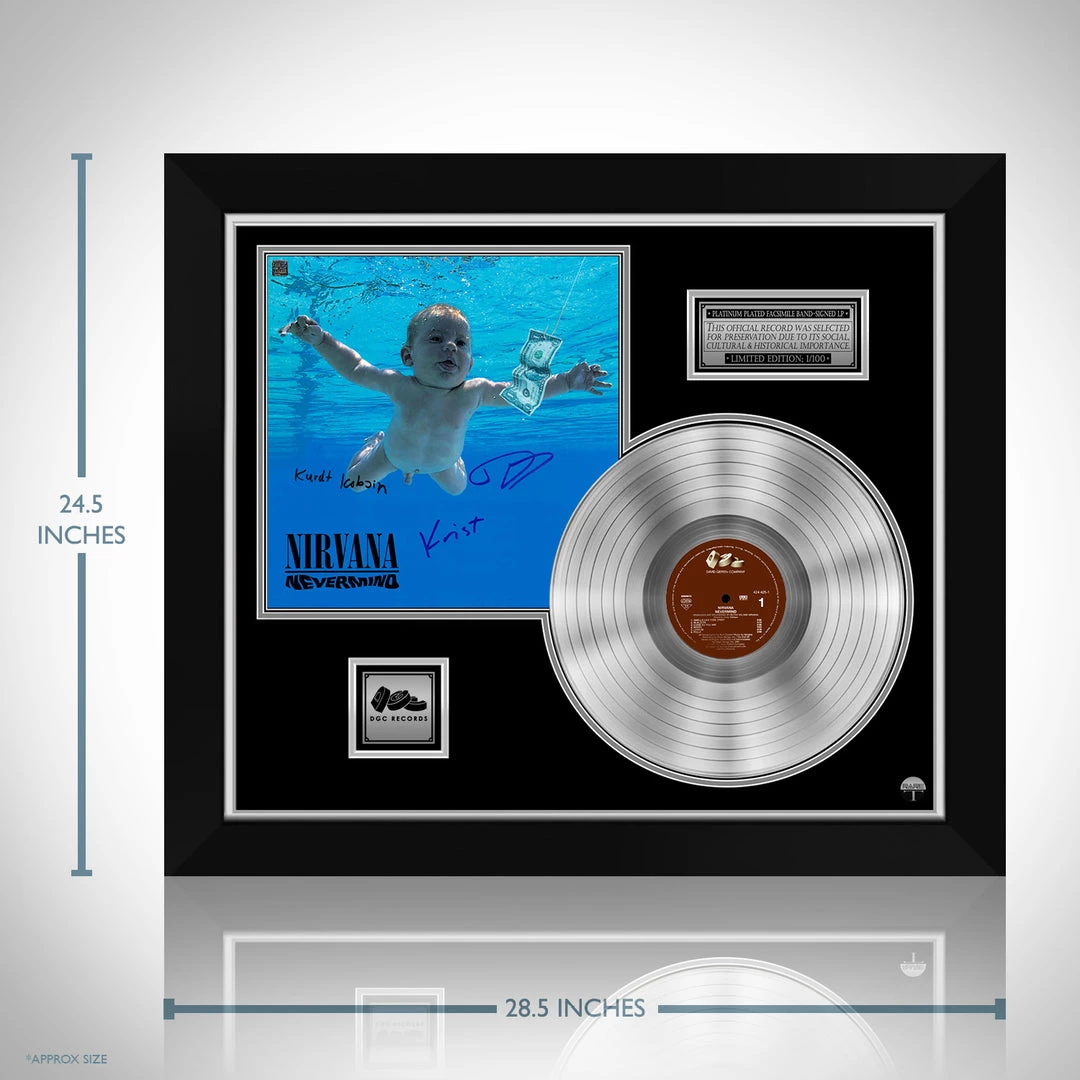 RARE-T Limited Edition Frames Nirvana Nevermind Platinum LP Limited Signature Edition Studio Licensed Custom Frame 7 RARE-T Limited Edition Frames Nirvana Nevermind Platinum LP Limited Signature Edition Studio Licensed Custom Frame