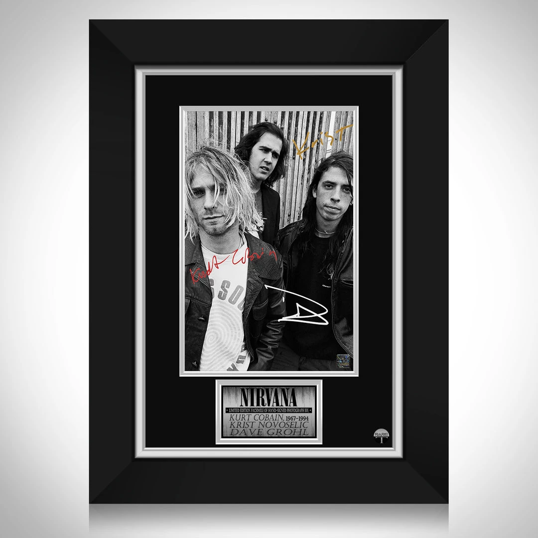 RARE-T Nirvana Band Photo Limited Signature Edition Studio Licensed Custom Frame 1 RARE-T Nirvana Band Photo Limited Signature Edition Studio Licensed Custom Frame
