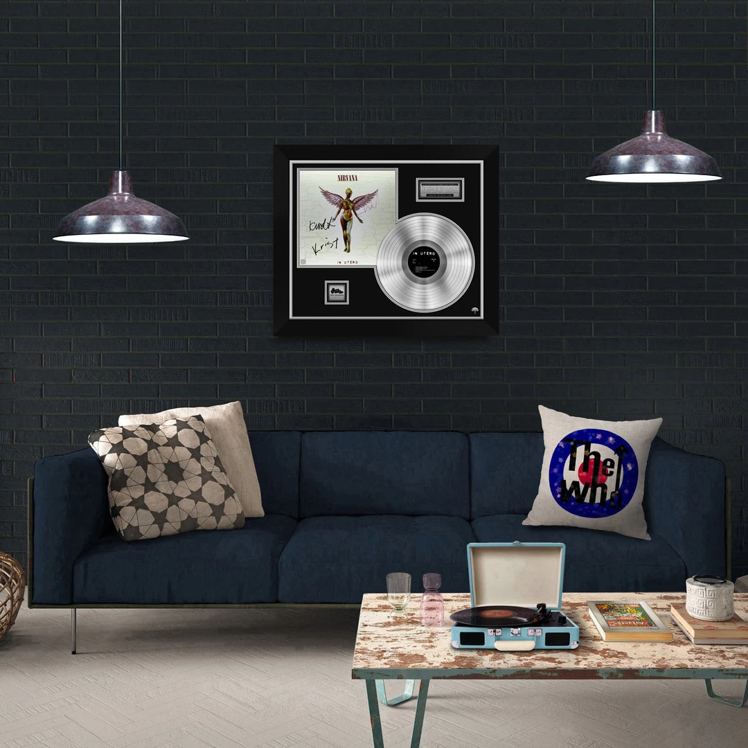 RARE-T Nirvana In Utero Platinum LP Limited Signature Edition Studio Licensed Custom Frame Limited Edition Frames 5 RARE-T Nirvana In Utero Platinum LP Limited Signature Edition Studio Licensed Custom Frame Limited Edition Frames