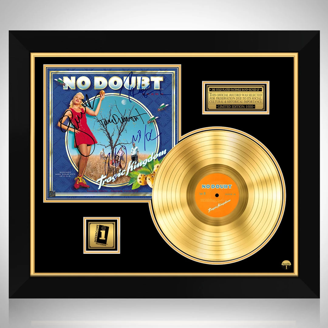 RARE-T No Doubt Tragic Kingdom Gold LP Limited Signature Edition Studio Licensed Custom Frame Limited Edition Frames 1 RARE-T No Doubt Tragic Kingdom Gold LP Limited Signature Edition Studio Licensed Custom Frame Limited Edition Frames