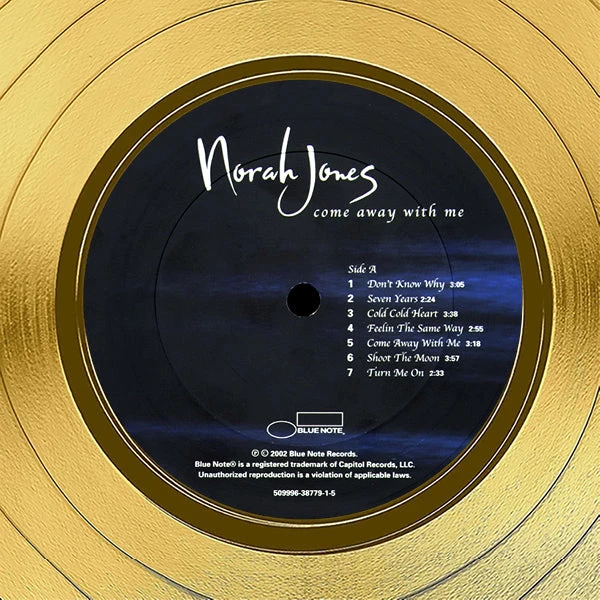 RARE-T Norah Jones - Come Away With Me Gold LP Limited Signature Edition Studio Licensed Custom Frame 5 RARE-T Norah Jones - Come Away With Me Gold LP Limited Signature Edition Studio Licensed Custom Frame