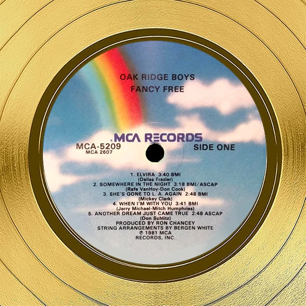 RARE-T Limited Edition Frames Oak Ridge Boys - Fancy Free Gold LP Limited Signature Edition Studio Licensed Custom Frame 4 RARE-T Limited Edition Frames Oak Ridge Boys - Fancy Free Gold LP Limited Signature Edition Studio Licensed Custom Frame