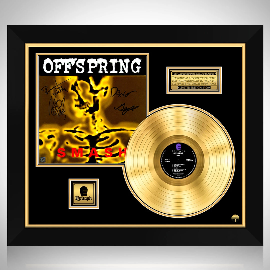 RARE-T Limited Edition Frames Offspring - Smash Gold LP Limited Signature Edition Studio Licensed Custom Frame 1 RARE-T Limited Edition Frames Offspring - Smash Gold LP Limited Signature Edition Studio Licensed Custom Frame