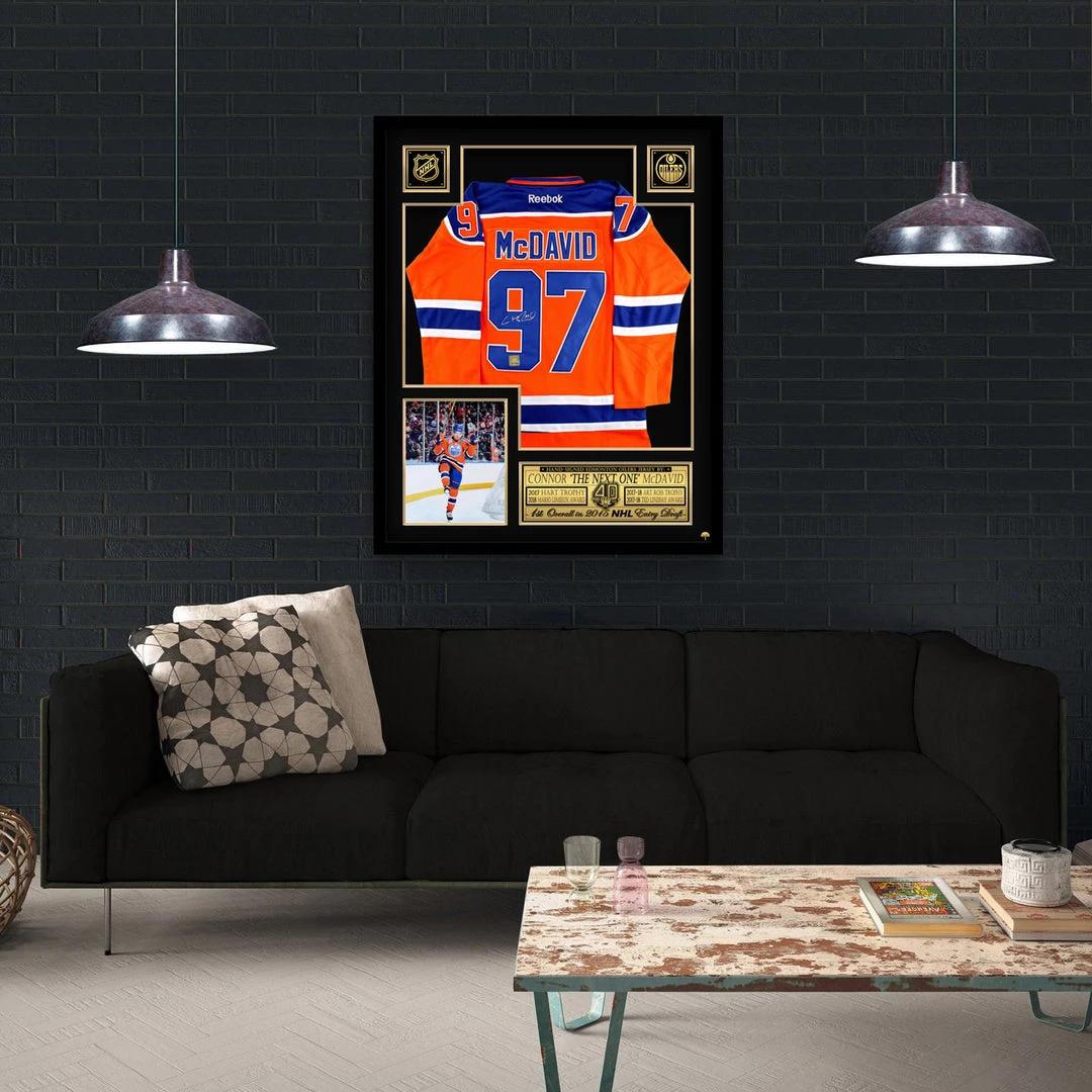 APW Signed Memorabilia Connor Mcdavid- Hand-Signed Edmonton Oilers Jersey Custom Frame 6 APW Signed Memorabilia Connor Mcdavid- Hand-Signed Edmonton Oilers Jersey Custom Frame