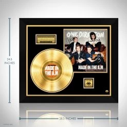 RARE-T One Direction - Made In The A.M. Gold LP Limited Signature Edition Studio Licensed Custom Frame