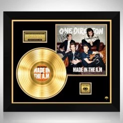RARE-T One Direction - Made In The A.M. Gold LP Limited Signature Edition Studio Licensed Custom Frame