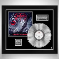 RARE-T Obituary - Cause Of Death Platinum LP Limited Signature Edition Studio Licensed Custom Frame Limited Edition Frames