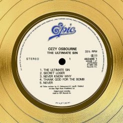 RARE-T Limited Edition Frames Ozzy Osbourne Ultimate Sin Gold LP Limited Signature Edition Studio Licensed Custom Frame 12 RARE-T Limited Edition Frames Ozzy Osbourne Ultimate Sin Gold LP Limited Signature Edition Studio Licensed Custom Frame