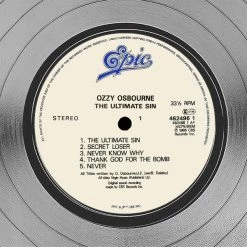 RARE-T Limited Edition Frames Ozzy Osbourne - Ultimate Sin Platinum LP Limited Signature Edition Studio Licensed Custom Frame