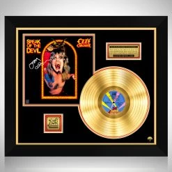 RARE-T Ozzy Osbourne Speak Of The Devil Gold LP Limited Signature Edition Studio Licensed Custom Frame