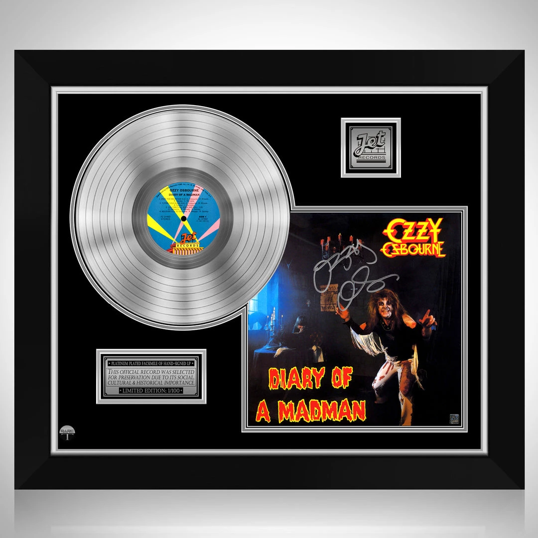 RARE-T Ozzy Osbourne Diary Of A Madman Platinum LP Limited Signature Edition Studio Licensed Custom Frame Limited Edition Frames 1 RARE-T Ozzy Osbourne Diary Of A Madman Platinum LP Limited Signature Edition Studio Licensed Custom Frame Limited Edition Frames