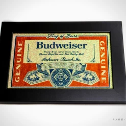 RARE-T Vintage Red Glass-Reverse Glitter 'Genuine Budweiser-King Of Beers' Bar Mirror/Advertisement Barware & Signs 7 RARE-T Vintage Red Glass-Reverse Glitter 'Genuine Budweiser-King Of Beers' Bar Mirror/Advertisement Barware & Signs