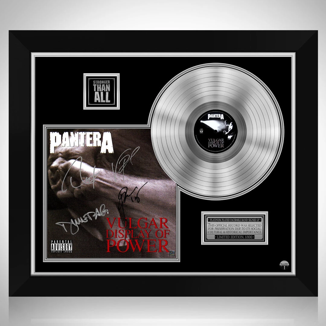 RARE-T Pantera - Vulgar Display Of Power Platinum LP Limited Signature Edition Studio Licensed Custom Frame 1 RARE-T Pantera - Vulgar Display Of Power Platinum LP Limited Signature Edition Studio Licensed Custom Frame