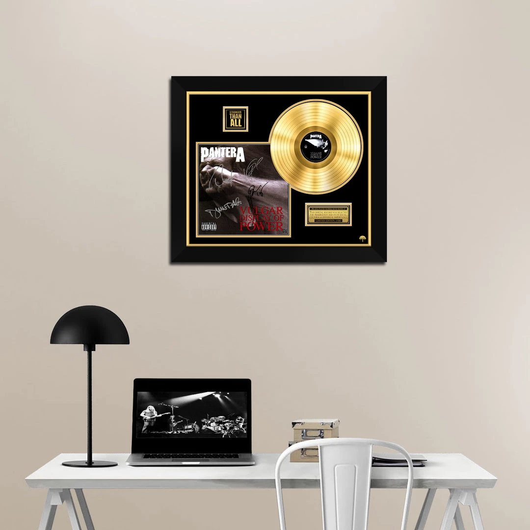 RARE-T Pantera Vulgar Display Of Power Gold LP Limited Signature Edition Studio Licensed Custom Frame 5 RARE-T Pantera Vulgar Display Of Power Gold LP Limited Signature Edition Studio Licensed Custom Frame