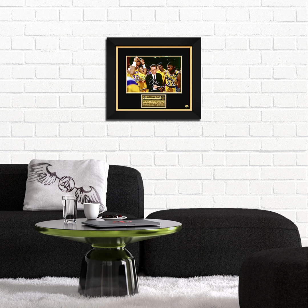 RARE-T Los Angeles Lakers - Kareem Abdul-Jabbar, Pat Riley & Magic Johnson Photo Limited Signature Edition Studio Licensed Custom Frame 2 RARE-T Los Angeles Lakers - Kareem Abdul-Jabbar, Pat Riley & Magic Johnson Photo Limited Signature Edition Studio Licensed Custom Frame