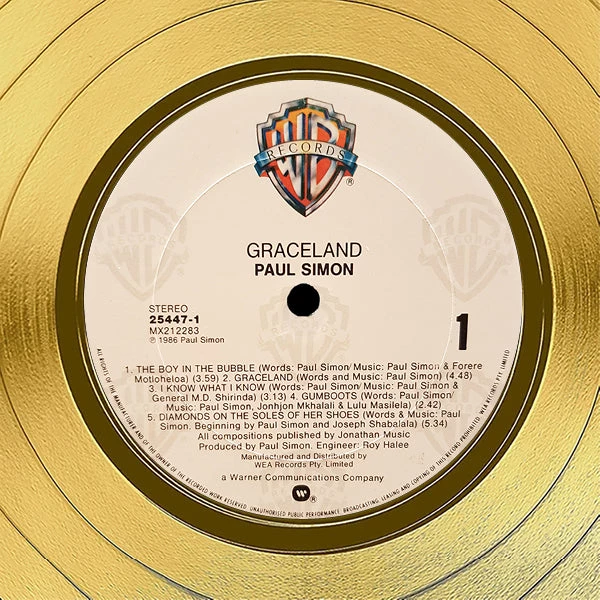 RARE-T Paul Simon Graceland Gold LP Limited Signature Edition Studio Licensed Custom Frame 2 RARE-T Paul Simon Graceland Gold LP Limited Signature Edition Studio Licensed Custom Frame