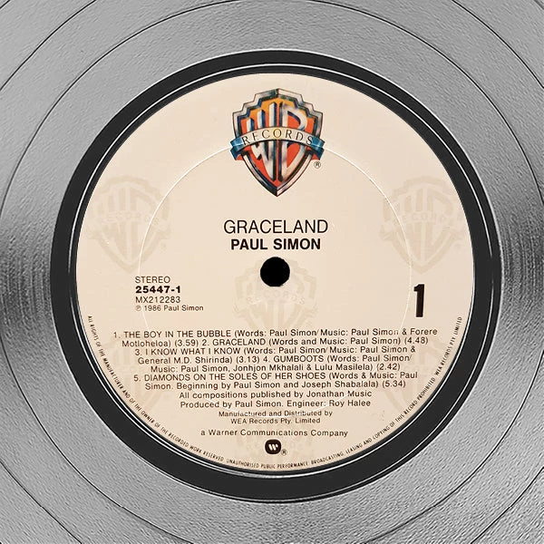 RARE-T Paul Simon - Graceland Platinum LP Limited Signature Edition Studio Licensed Custom Frame Limited Edition Frames 3 RARE-T Paul Simon - Graceland Platinum LP Limited Signature Edition Studio Licensed Custom Frame Limited Edition Frames