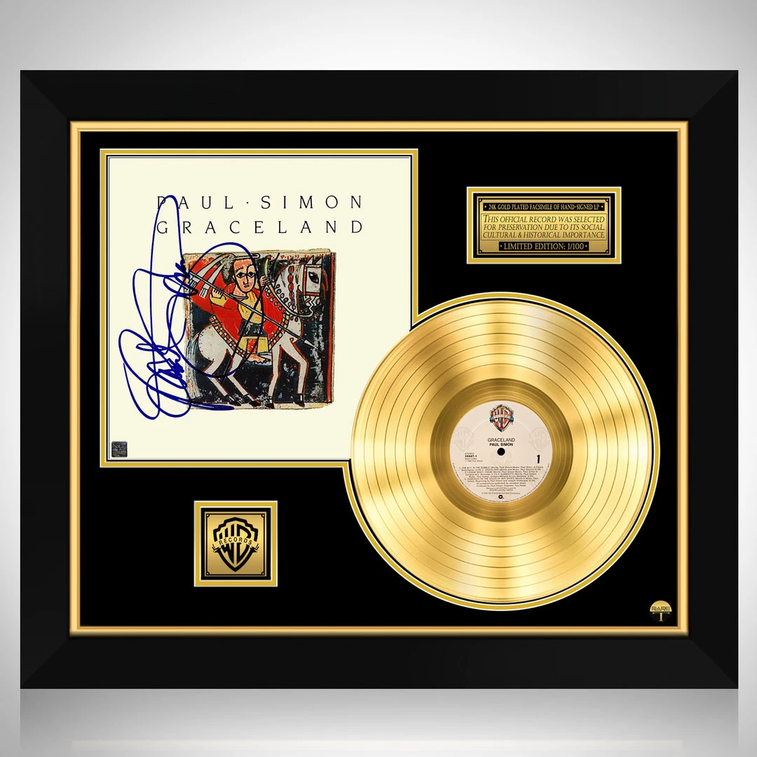 RARE-T Paul Simon Graceland Gold LP Limited Signature Edition Studio Licensed Custom Frame 1 RARE-T Paul Simon Graceland Gold LP Limited Signature Edition Studio Licensed Custom Frame