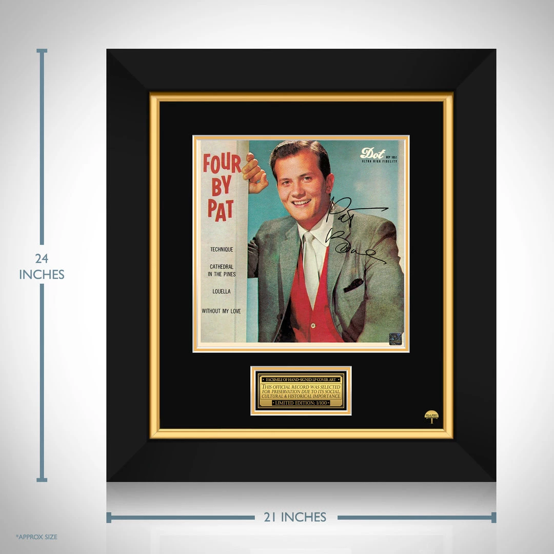RARE-T Limited Edition Frames Pat Boone - Four By Pat LP Cover Limited Signature Edition Studio Licensed Custom Frame 3 RARE-T Limited Edition Frames Pat Boone - Four By Pat LP Cover Limited Signature Edition Studio Licensed Custom Frame