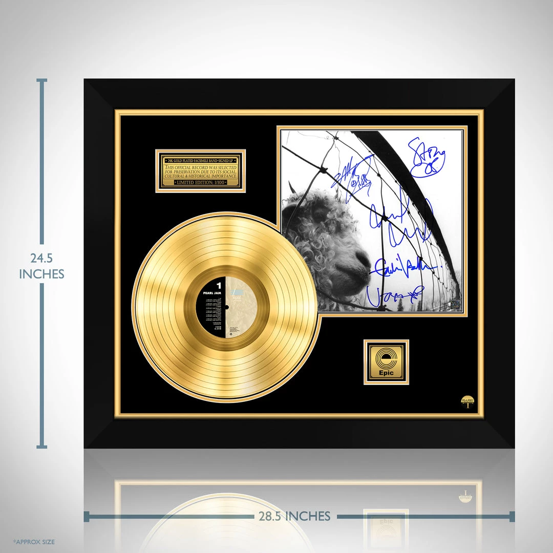 RARE-T Limited Edition Frames Pearl Jam - VS Gold LP Limited Signature Edition Studio Licensed Custom Frame 3 RARE-T Limited Edition Frames Pearl Jam - VS Gold LP Limited Signature Edition Studio Licensed Custom Frame