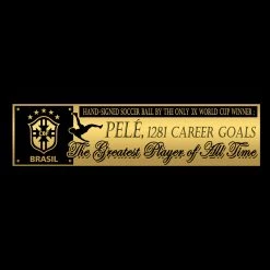 APW Pelé- 'Brasil' Hand-Signed Vintage 1966 Genuine Leather Soccer Ball By Pelé Custom Museum Display