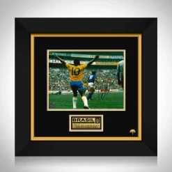 RARE-T Pele Brazil Photo Limited Signature Edition Licensed Custom Frame