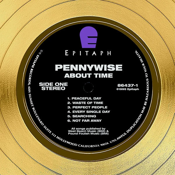 RARE-T Limited Edition Frames Pennywise - About Time Gold LP Limited Signature Edition Studio Licensed Custom Frame 5 RARE-T Limited Edition Frames Pennywise - About Time Gold LP Limited Signature Edition Studio Licensed Custom Frame