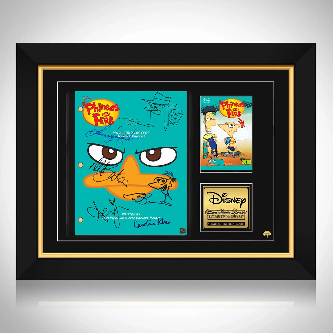 RARE-T Phineas And Ferb Script Limited Signature Edition Studio Licensed Custom Frame Limited Edition Frames 1 RARE-T Phineas And Ferb Script Limited Signature Edition Studio Licensed Custom Frame Limited Edition Frames