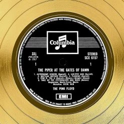 Rare-T Pink Floyd - Piper At The Gates Of Dawn Gold LP Limited Signature Edition Studio Licensed Custom Frame