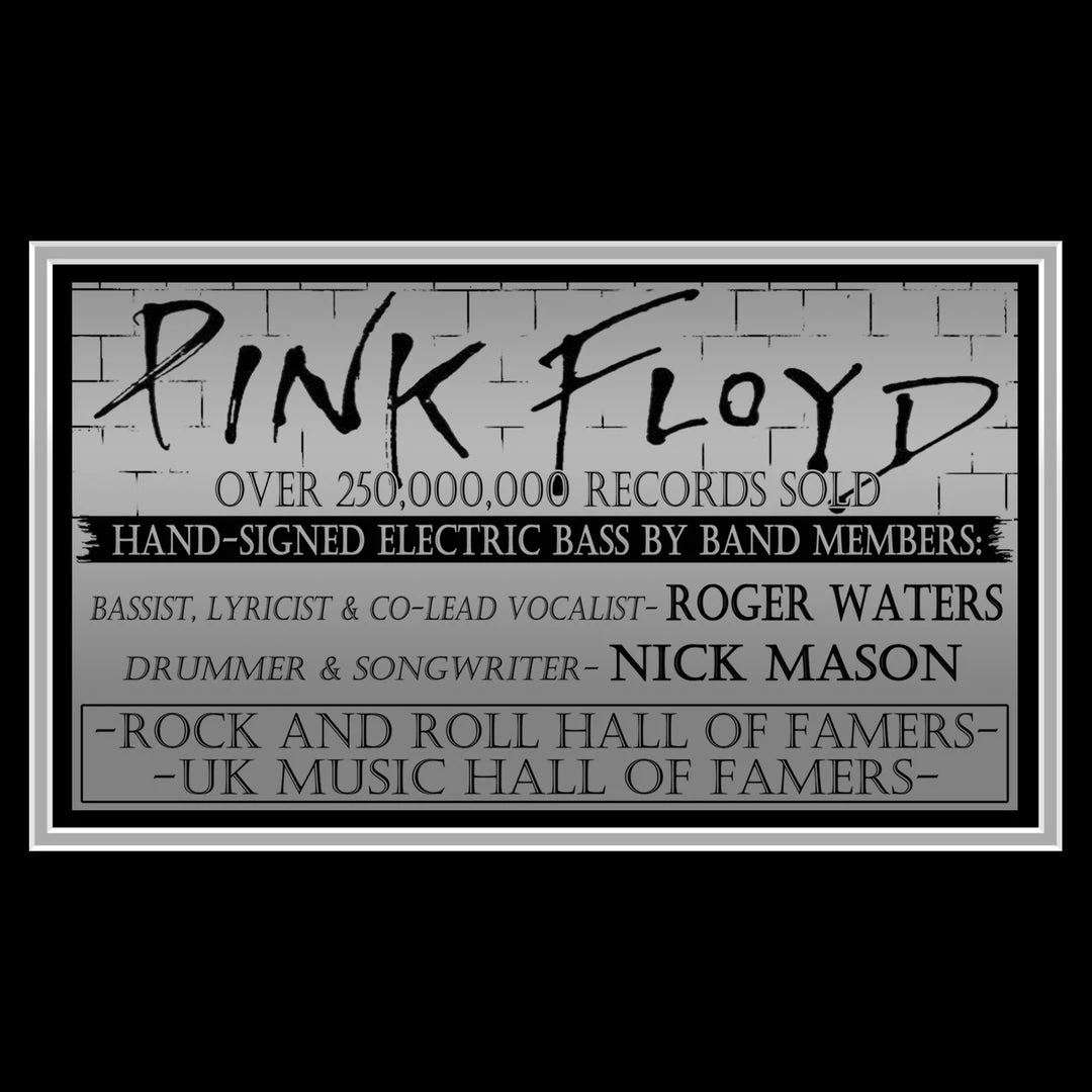 PPC Signed Memorabilia Pink Floyd PSA/DNA Certified Hand-Signed Bass Guitar By Roger Waters & Nick Mason Custom Frame 12 PPC Signed Memorabilia Pink Floyd PSA/DNA Certified Hand-Signed Bass Guitar By Roger Waters & Nick Mason Custom Frame