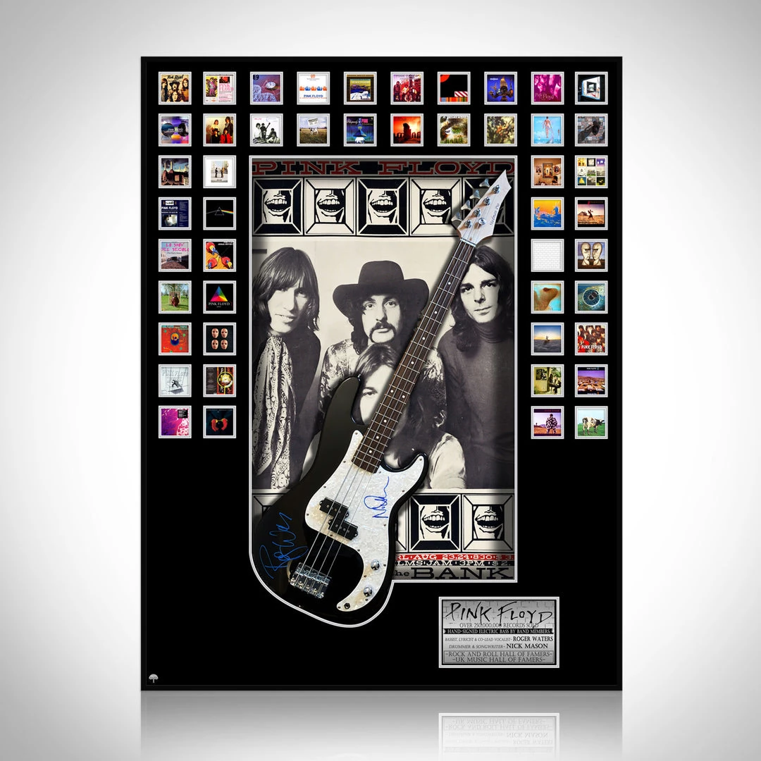 PPC Signed Memorabilia Pink Floyd PSA/DNA Certified Hand-Signed Bass Guitar By Roger Waters & Nick Mason Custom Frame 1 PPC Signed Memorabilia Pink Floyd PSA/DNA Certified Hand-Signed Bass Guitar By Roger Waters & Nick Mason Custom Frame