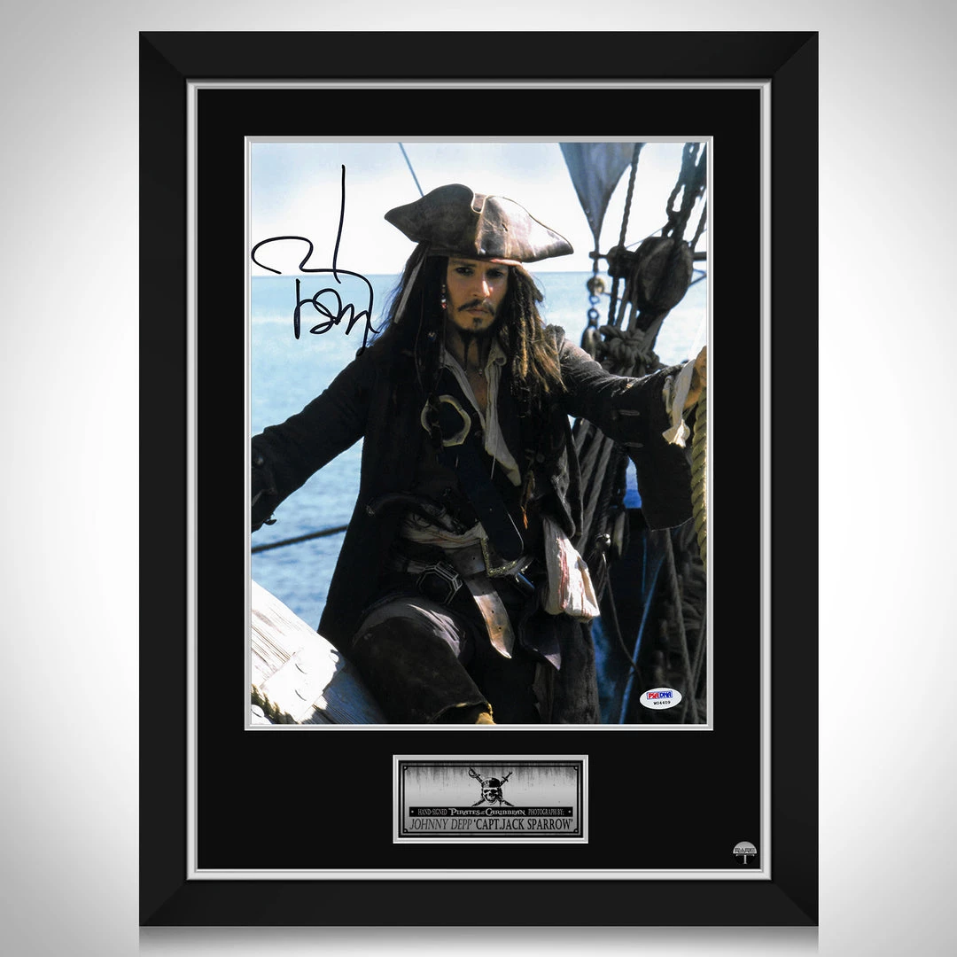 PPC Signed Memorabilia Pirates Of The Caribbean - Psa/Dna Certified Captain Jack Sparrow Mini Poster Hand-Signed By Johnny Depp Custom Frame 10 PPC Signed Memorabilia Pirates Of The Caribbean - Psa/Dna Certified Captain Jack Sparrow Mini Poster Hand-Signed By Johnny Depp Custom Frame