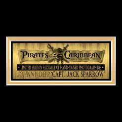 Rare-T Swords & Props Pirates Of The Caribbean - Jack Sparrow's Flintlock Prop Limited Signature Edition Custom Frame